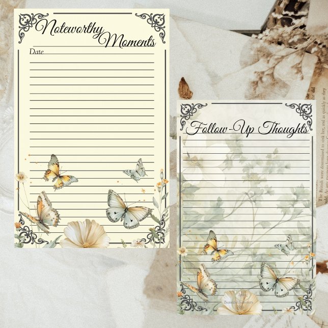Página Flores silvestres de algodón Bastante Amari (Cottage Wildflowers Soft Yellow Binder Journal Note Page)