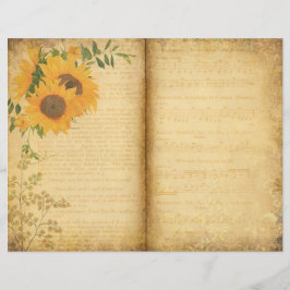 Página Hoja de Música Floral Diario Libro de Crapb