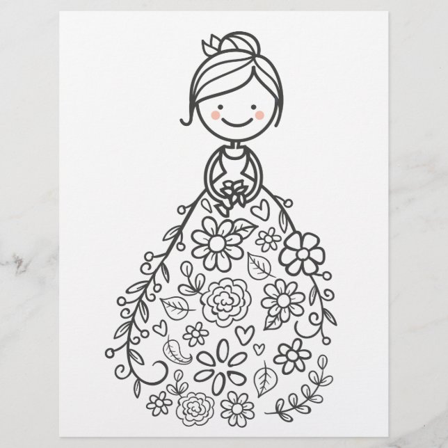 Página Ilustración Boda de Coloración de Novias (Anverso)