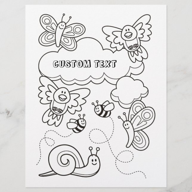 Página Libro de Colores de Animales Bebés (Anverso)