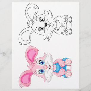 Página para colorear conejo de dibujos animados li