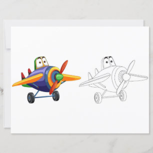 Página para colorear de aeroplano lindo