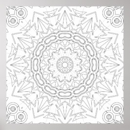 Página para colorear de arte de mandala de estrell