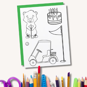 Página para colorear de cumpleaños Mini Putt Putt