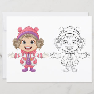 Página para colorear de dibujo animado lindo con t