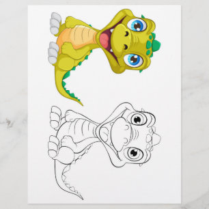 Página para colorear de dragón de dibujos animados