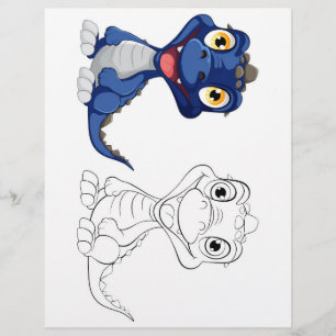 Página para colorear de dragón de dibujos animados