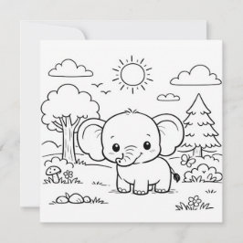 Página para colorear de elefante para niños