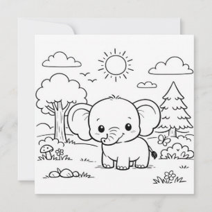 Página para colorear de elefante para niños
