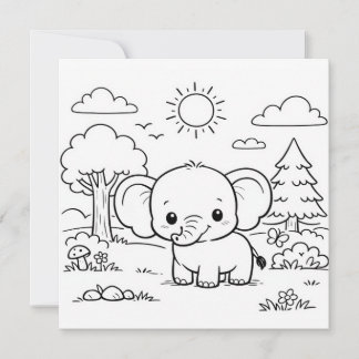 Página para colorear de elefante para niños