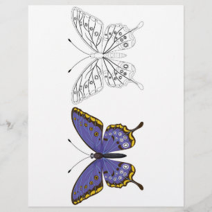 Página para colorear de mariposa de dibujos animad