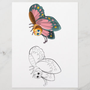 Página para colorear de mariposa linda
