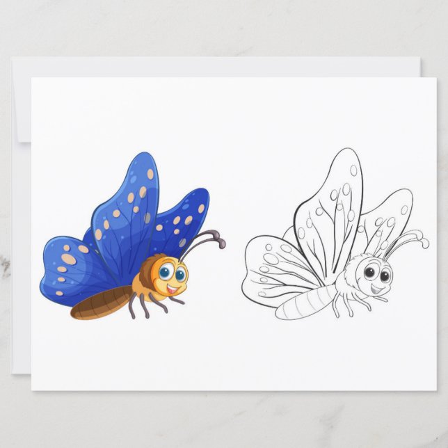Página para colorear de mariposa linda (Anverso)