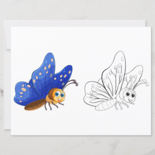 Página para colorear de mariposa linda