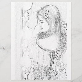 Página para colorear de niña novia linda