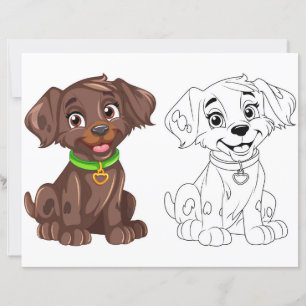 Página para colorear de perro de dibujos animados