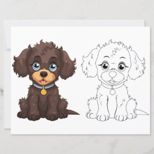 Página para colorear de perro lindo