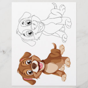 Página para colorear de perro lindo