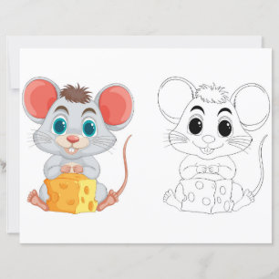Página para colorear de rata de dibujos animados l
