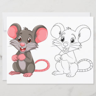 Página para colorear de ratón de dibujos animados
