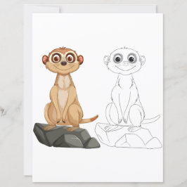 Página para colorear de suricata de dibujos animad