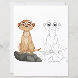 Página para colorear de suricata de dibujos animad