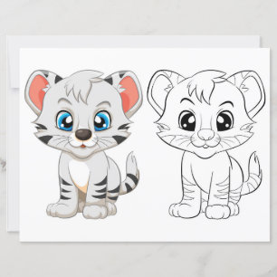 Página para colorear de tigre lindo