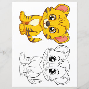 Página para colorear de tigre lindo