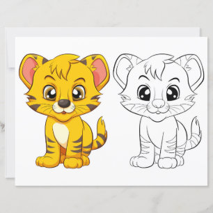 Página para colorear de tigre lindo