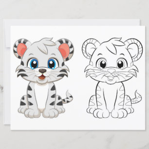 Página para colorear de tigre lindo