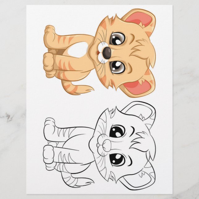 Página para colorear de tigre lindo (Anverso)
