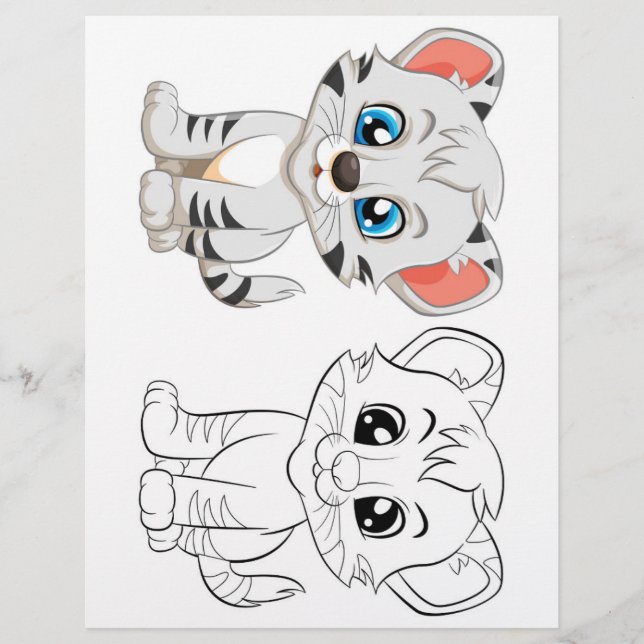 Página para colorear de tigre lindo  (Anverso)