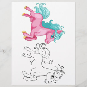 Página para colorear de unicornio de dibujos anima