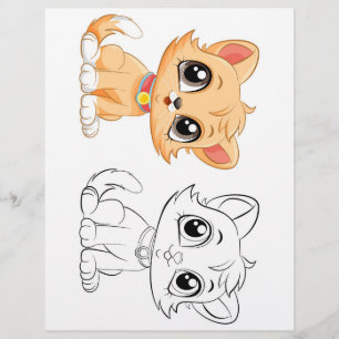 Página para colorear gato adorable