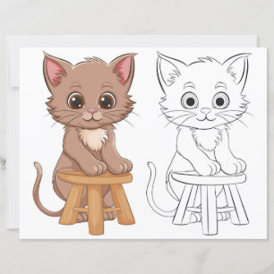 Página para colorear gato de dibujos animados lind