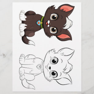 Página para colorear gato de dibujos animados lind