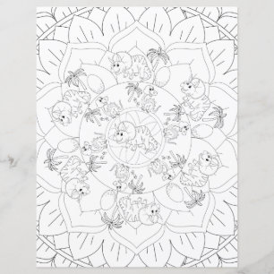 Página para colorear mandala de dinosaurio diverti