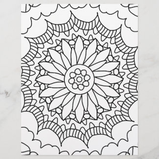 Página para colorear mandala de girasol