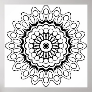 Página para colorear mandala oval ornamental arte