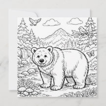 Página para colorear oso animal negro blanco