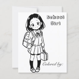 Página para colorear para niños | Chica de anime e