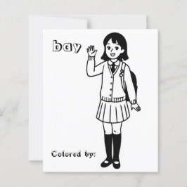 Página para colorear para niños | Chica de anime e