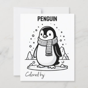 Página para colorear para niños Pingüino Anime