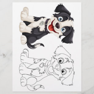Página para colorear perro de dibujos animados lin