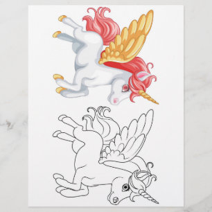 Página para colorear unicornio de dibujos animados