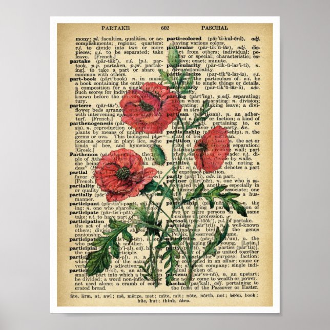 Página Poster de impresión de flores de amapola ro (Frente)