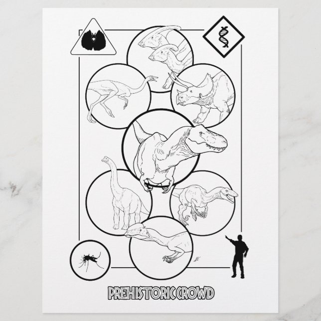 Página Prehistórica Crowd - Colorido. (Anverso)
