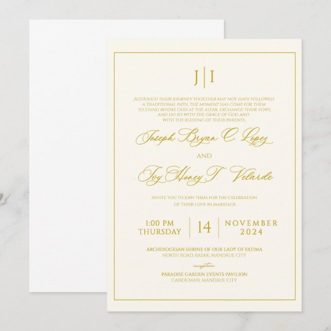 Página principal de Invitación a la Boda (Anverso / Reverso)