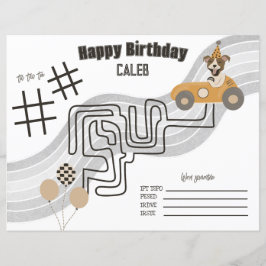 Página Race Car Dog Reversible Coloración Activida