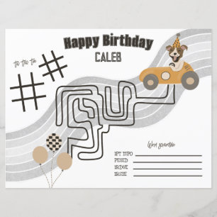 Página Race Car Dog Reversible Coloración Activida